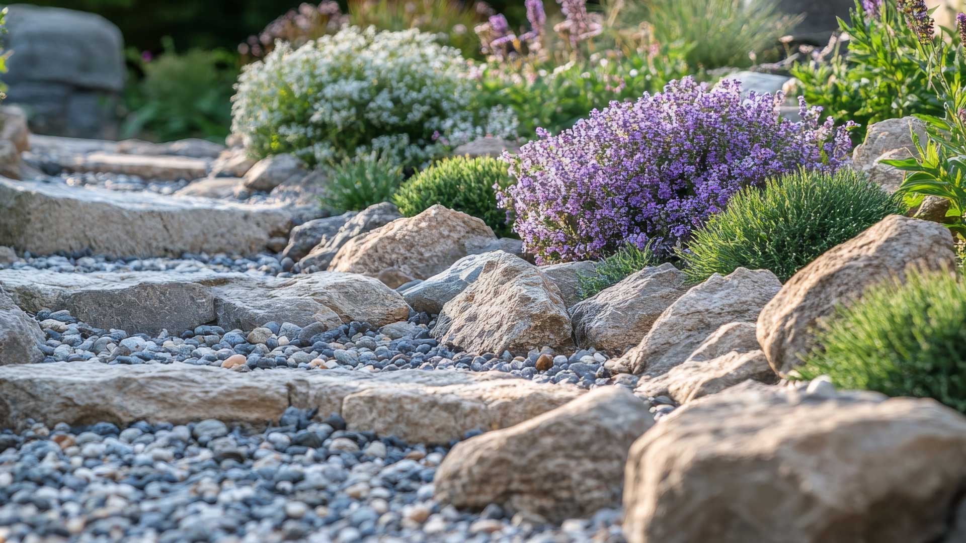 Decoración con piedras y elementos naturales en jardines de Cunit 1 Decoración con piedras y elementos naturales en jardines de Cunit