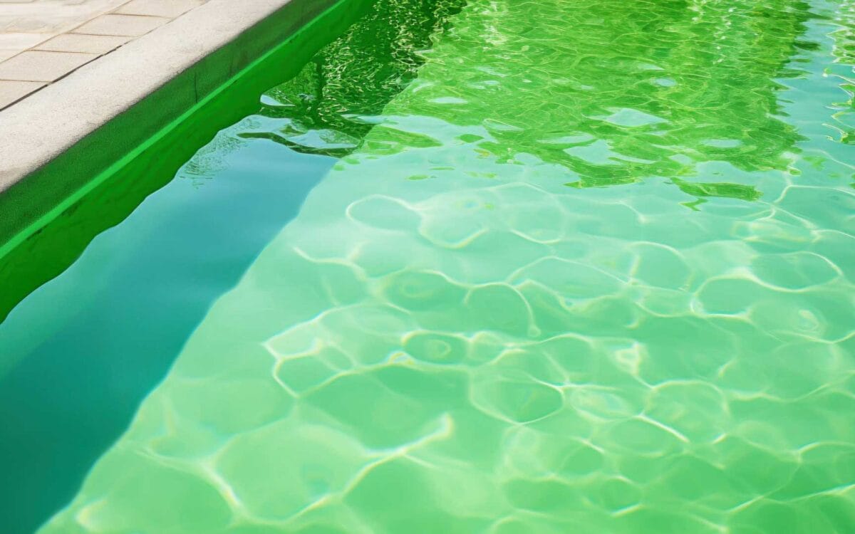 agua de la piscina turbia