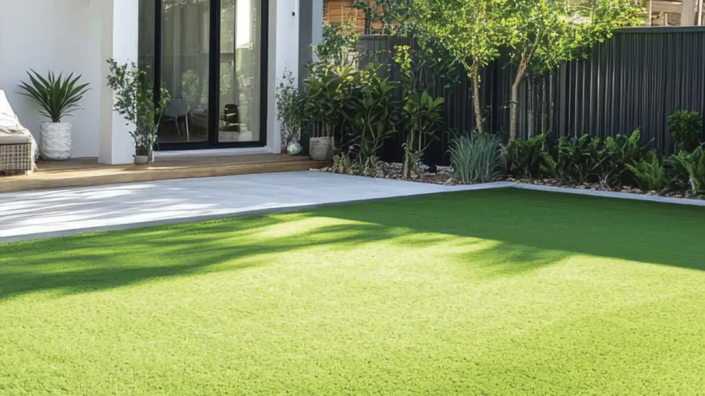 Instalación de césped artificial realista en jardín del Garraf