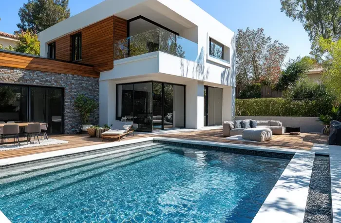 Piscinas en Sant Pere de Ribes | Piscina y en jardín de Sant Pere de Ribes con carácter mediterráneo 